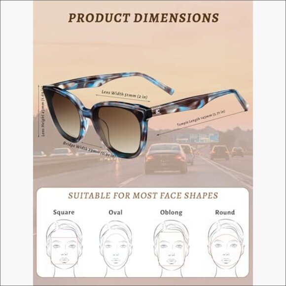 Polarized Cat-Eye Sunglasses with Acetate Frame and Nylon Lens display picture 1